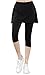 ililily Lightweight Skirt W/ Stretchy Active Performance Sports Cropped Leggings (leggings-334-1-XL)
