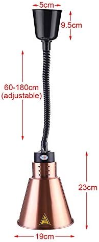 250W Electric Heat Lamp Food Retractable Cord Ceiling Pendent Lightings Restaurant Kitchen Buffet Food Warming Hanging Lamps