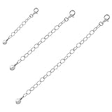 Sterling Silver Necklace Bracelet Chain Extender Set, 1" 2" and 4"