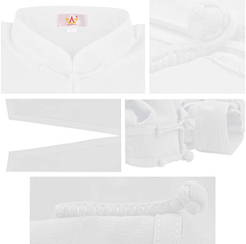 KIKIGOAL Unisex Chinese Traditional Martial Arts Tai Chi Uniform Kung Fu Clothing Wushu Suit For Men and Women (XXXXL, white)
