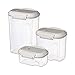Sistema Bake IT Collection Stack and Pour Food Storage Containers, Clear/White, Set of 3