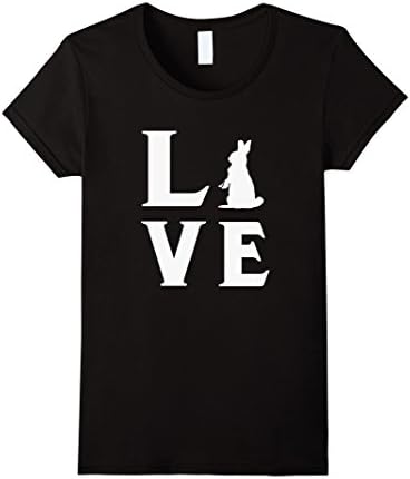 Women's I love bunny rabbits shirt Medium Black