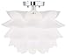 Possini Euro Design White Flower Modern Ceiling Light Semi Flush-Mount Fixture 15 3/4