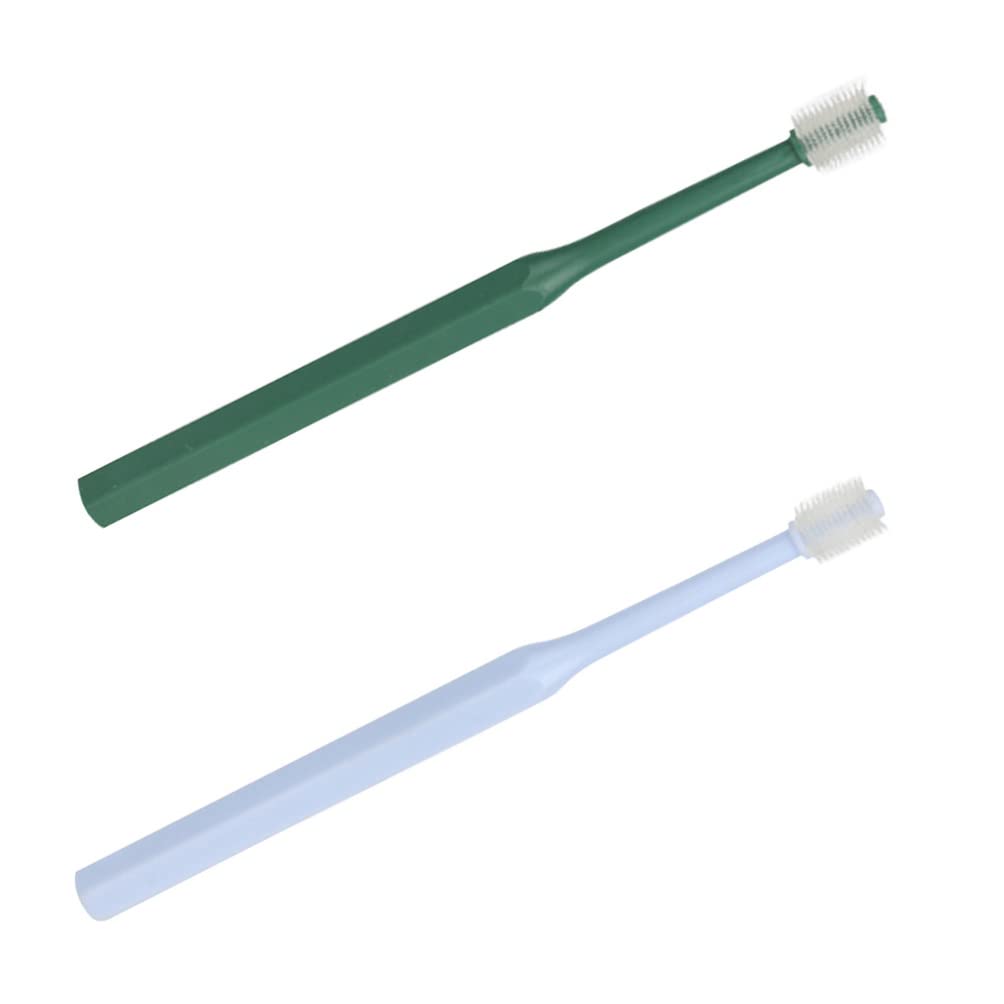 2Pcs 360- Degree Pet Toothbrush Pet Teeth Cleaning Oral Cleaning Tool for Puppy Small Dog Cat Green Blue