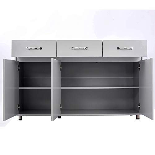 Rasoo Unique Design Kitchen Storage Sideboard, Cabinet for Home Cupboard Buffet Storage Cabinet Kitchen Room,Grey Color