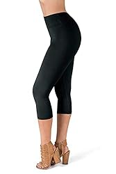 SATINA High Waisted Capri Leggings for Women- High