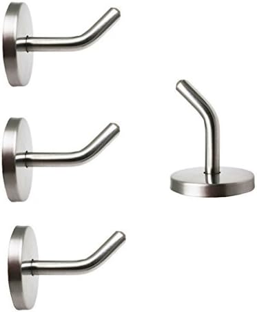 NewCYA Pack of 4 Stainless Steel Wall-Mount Robe Hook New Stylish Brushed 304, Single Heavy Duty Long Nose Hook for Bathroom Lavatory Closets Coat Towel Robe Hook trunk hook 2.75Inch