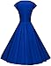 GownTown Womens Dresses Party Dresses 1950s Vintage Dresses Swing Stretchy Dresses, Royal Blue, X-Large
