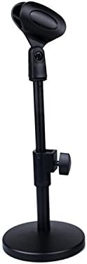 Frigidairenire Microphone Stands Black Iron Base Adjustable Foldable Desk with Microphone Clip 12 inches.