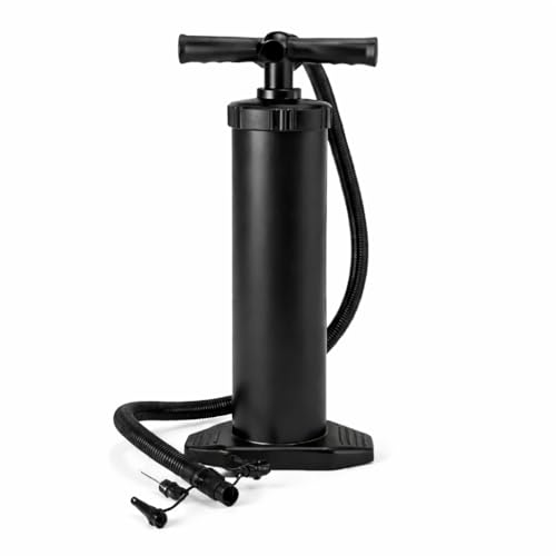 Bomba de Ar Manual Portátil para Colchão Inflável, Piscina, Boias e Bolas | Plástico Resistente, Mangueira Flexível, Bicos Adaptadores