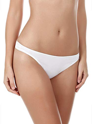 Felina Women's Smooth Thong 3 Pack, Black, Large