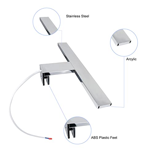 YIQAN 60cm mirror light 13W led 4000k with clamp, bathroom lamp IP44 lighting, netural