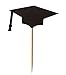 Coxeer Graduation Cake Topper, 48PCS Cupcake Topper Creative Graduation Cap Party Cake Topper (Black) ¡­