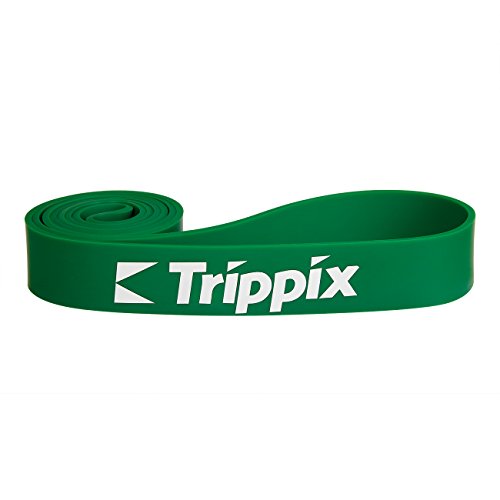 Trippix Loop Stretch Pull Up Assist Band Home Gym Workout for Fintness Injury Recovery Physio Therapy 41x1.7x0.18 50-125 lb Green for a Single Unit