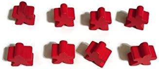 8 Red Carcassonne Meeples (original 16mm) Replacement Pieces
