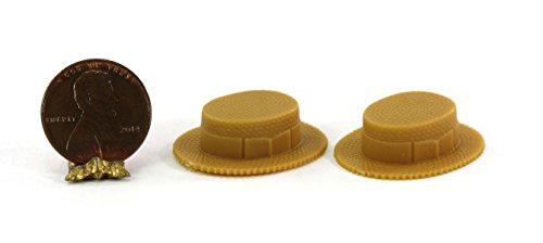 Miniature Chrysnbon Straw Hat in Resin -2 Pieces