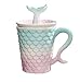 SHOPBXB Mermaid Toothbrush Holder by BXB as a Ceramic Bathroom Cup | Also Suitable for Makeup Brushes, Pens, Utensils and as a Drinking Mug (Mermaid Tootbrush Holder 1)