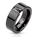 Jinique STR-0045 Stainless Steel Black IP Simple Band Ring with Rectagular Black Gem (13)
