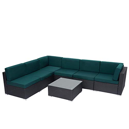 Kinbor Outdoor Patio Furniture Set 7 Piece Sectional Sofa Couch for