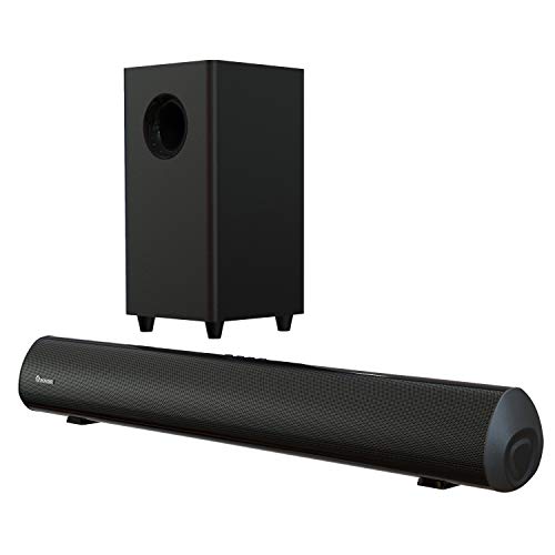 Soundbar Wohome 2.1 Channel TV Sound Bar 30-Inch with 5.25-Inch Subwoofer, Bluetooth, Remote Control, Deep Bass, Optical AUX Coaxial Wired Input, Mount Kit, Model S99 120W Surround Sound Bars