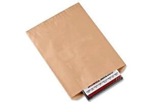 A1 Bakery Supplies Flat Merchandise Bags 100 Pack - 6 x 9 inches Brown Solid Kraft Paper Bags - Wedding, Birthday, Baby Shower - Made in USA