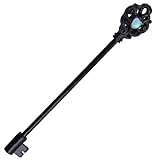 Greendou Fashion Jewelry 316L Stainless Steel Victorian Heart Key Industrial WildKlass Barbell with Synthetic Opal (Black)