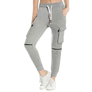 Joggingbroek dames Slim Fit joggingbroek van French Terry Knit Cargobroek Puur katoenen Kleuren Zwart Grijs Blauw