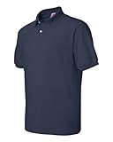Hanes mens 5.2 oz. 50/50 ComfortBlend EcoSmart Jersey Knit Polo(054X)-Navy-L