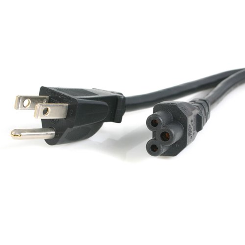 6 ft Standard Laptop Power Cord - NEMA 5-15P to C5 - 6ft NEMA 5-15P to IEC 320 C5 Power Cable - 3 Prong Laptop Power Cord