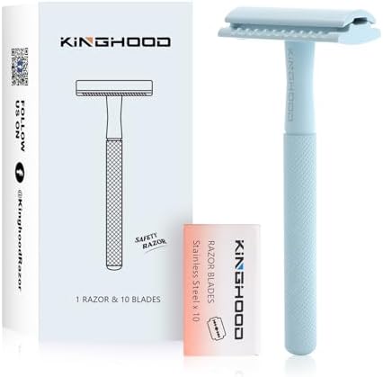 Saudi Razor KINGHOOD Brass Safety Razor with 10 Blades,One Blade Razor Reusable ...