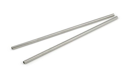 StainlessLUX 77512 2-piece Extra-long Stainless Steel Milkshake Straws / Smoothie Straw Set, 12 Inches Long x 0.3 Inches Diameter, Brilliant Finish Food-safe 18/8 Stainless, 2 Straws in a Set