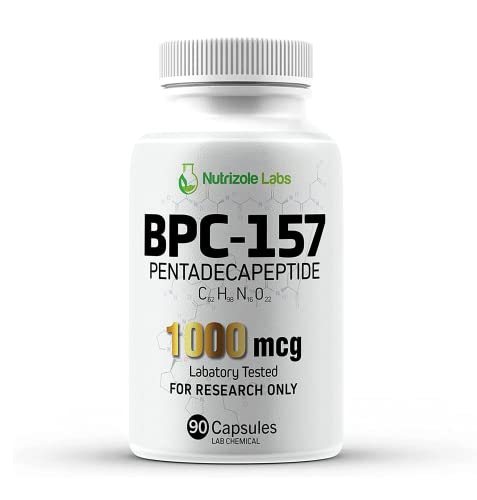 Nutrizole Labs BPC-157-90 Veggie Caps, 1000mcg per Cap, Premium Quality Compound (Tamaño: 0.04 Ounce (Pack of 90)) : Industrial
