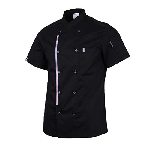 image for Prettyia Breathable Summer Chef Jackets Coat Short Sleeves Kitchen Uni