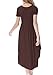 levaca Womens Short Sleeve Pleated Loose Fit Casual Dress with Pockets Coffee XL
