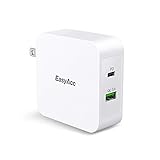 EasyAcc 48W USB C Fast Wall Charger, Power Delivery and QC 3.0 USB Dual Ports Output for iPhone X/XR/XS/MAX/8/8Plus/7/7 Plus/MacBook and iPad Pro, Samsung S10/S9/9+/S8/8+, Nintendo Switch and More