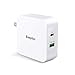 EasyAcc 48W USB C Fast Wall Charger, Power Delivery and QC 3.0 USB Dual Ports Output for iPhone X/XR/XS/MAX/8/8Plus/7/7 Plus/MacBook and iPad Pro, Samsung S10/S9/9+/S8/8+, Nintendo Switch and More