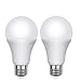 Aukora Dusk to Dawn Light Bulbs - 7W E26/E27 Sensor Lights Bulbs with Auto Switch Outdoor/Indoor LED Lighting Lamp for Porch Front Door Garage Basement (Cool White, 2 Pack)