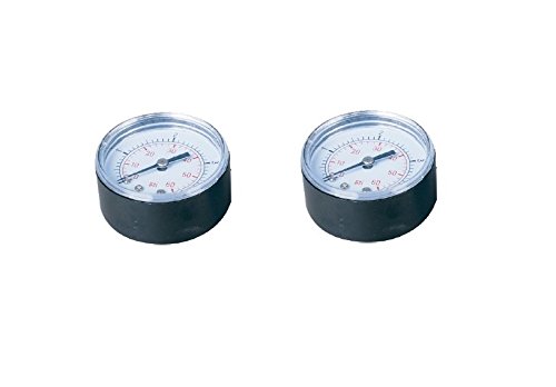 2 Pack Pool Spa Filter Water Pressure Gauge 0-60 PSI 1/4" Pipe Thread Back Mount