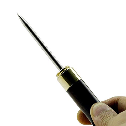 comboss Ice Pick 6.7" Ultra Sharp Stainless Steel with Safety Cover,Wood Handle (Black)