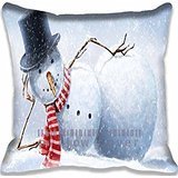 Decorative Cushion Cover For Sofa Cool Snowman Pattern Sofa Polyester Pillowcase 18 x 18 Inches