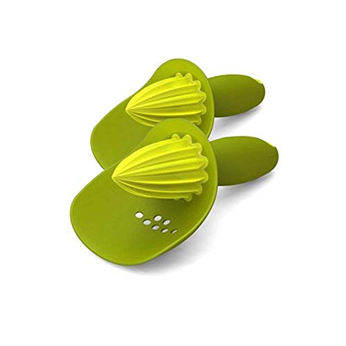 2 Pcs Maylai Manual Juicer Catcher Citrus Reamer Orange Lemon Juicer Kitchen and Home Plastic Hand Juicers (Green) - Thumbnail 3
