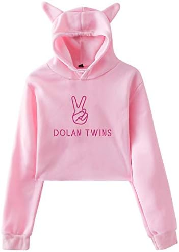 Eudolah Ladies Dolan Twins 99 Top Hoodie Lovely Cat Ear Long Sleeve Jumper