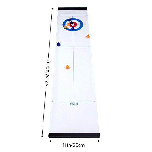 Tabletop Curling Game-Compact Curling Board Game,Mini Table Games for Family, School, Office or Travel Play