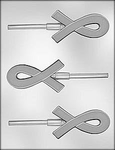 Plastic Chocolate Mold Awareness Ribbon 3 3/8" Ch9229