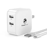 PowerBear Dual USB Wall Charger [4.8A] Foldable Plug, Travel Ready for iPhone & Android