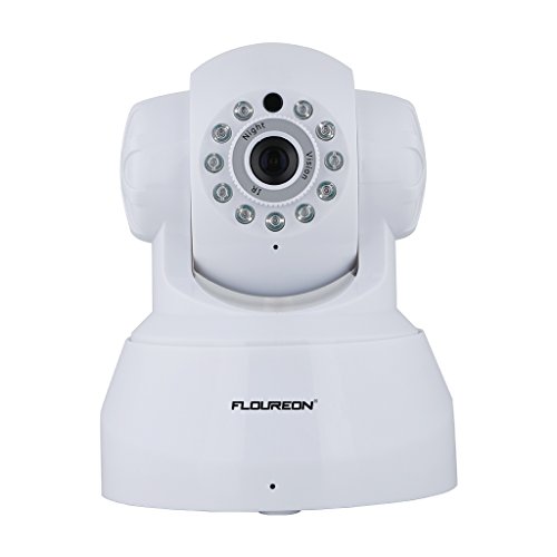 FLOUREON Wireless IP Camera 720P HD Home Surveillance Security Indoor Camera Two Way Audio Baby Monitor Support Night Vision/Motion Detection (White)