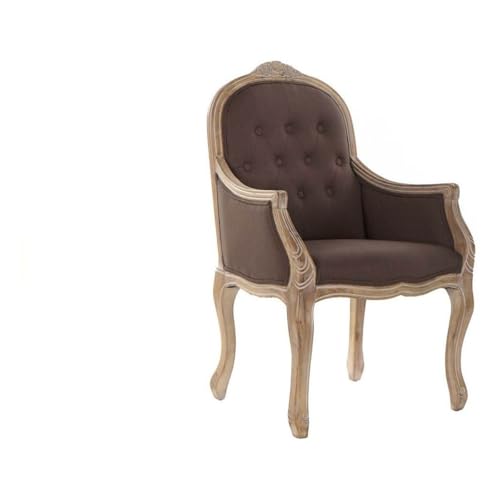 DT MB-175506 Silla Lino Rubberwood, 63.5 X 49.5 X 102, Marrón Oscuro