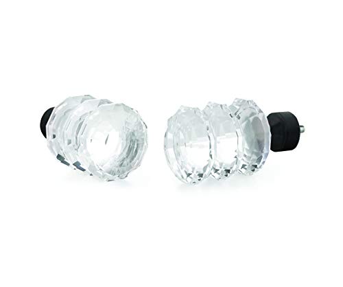 Sheffield Home, AMG, and Enchante Accessories, 3 Ring Crystal Curtain Rod, 36 to 66-Inch, Matte Black - Thumbnail 2