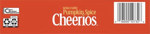 PUMPKIN SPICE CHEERIOS, GLUTEN FREE BREAKFAST CEREAL, 10.8 OZ