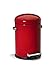 simplehuman Round Retro Step Trash Can, Red Steel, 4.5 L / 1.2 Gal